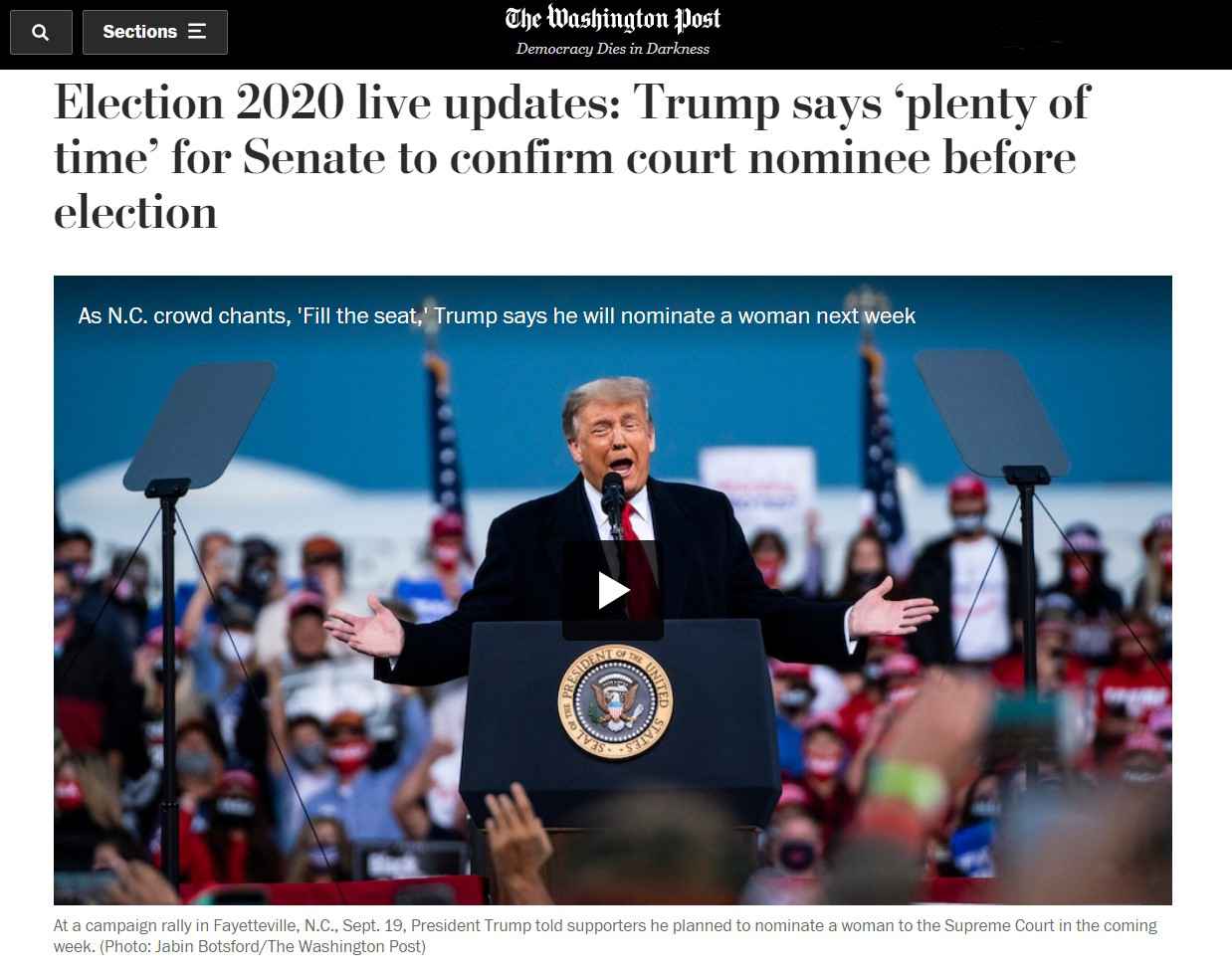 特朗普欲“突击提名”大法官,两党大战一触即发